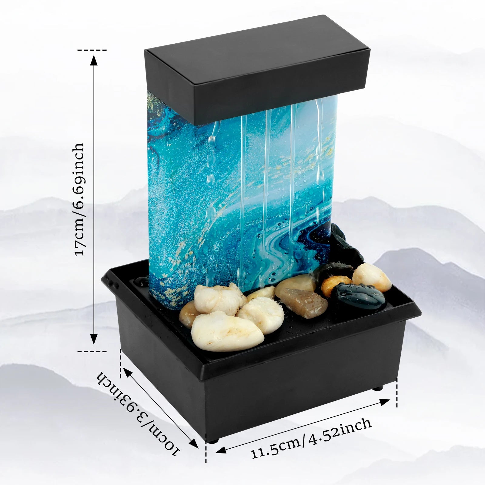 Tabletop Waterfall Fountain with Soft Lights – Relaxation Decor - Nuvariq Goods