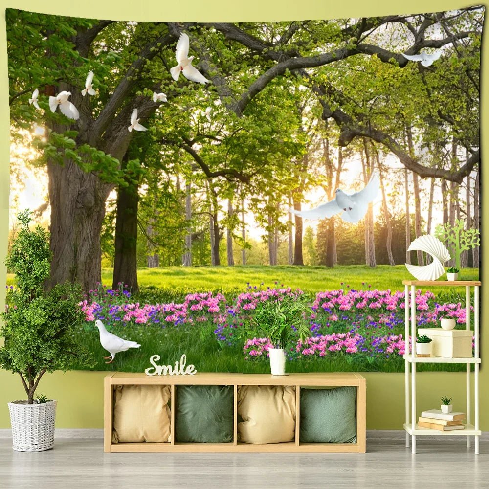 Aesthetic Forest Nature Tapestry – Wall Hanging Decor - Nuvariq Goods