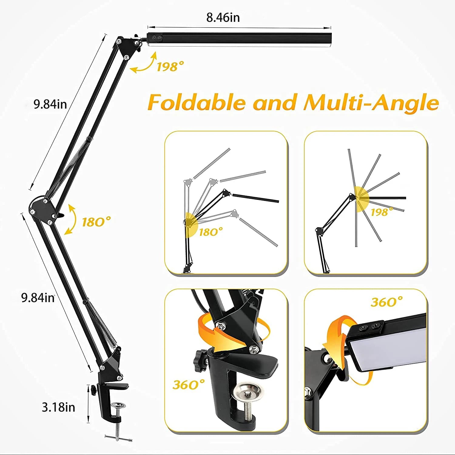 Adjustable LED Folding Desk Lamp - Nuvariq Goods