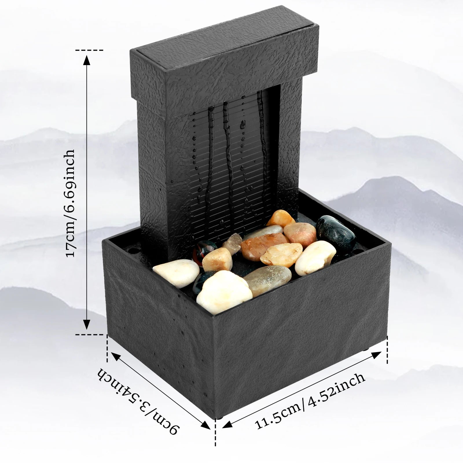 Tabletop Waterfall Fountain with Soft Lights – Relaxation Decor - Nuvariq Goods
