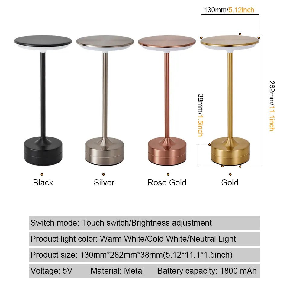 Touch Sensor USB Rechargeable LED Table Lamp - Nuvariq Goods