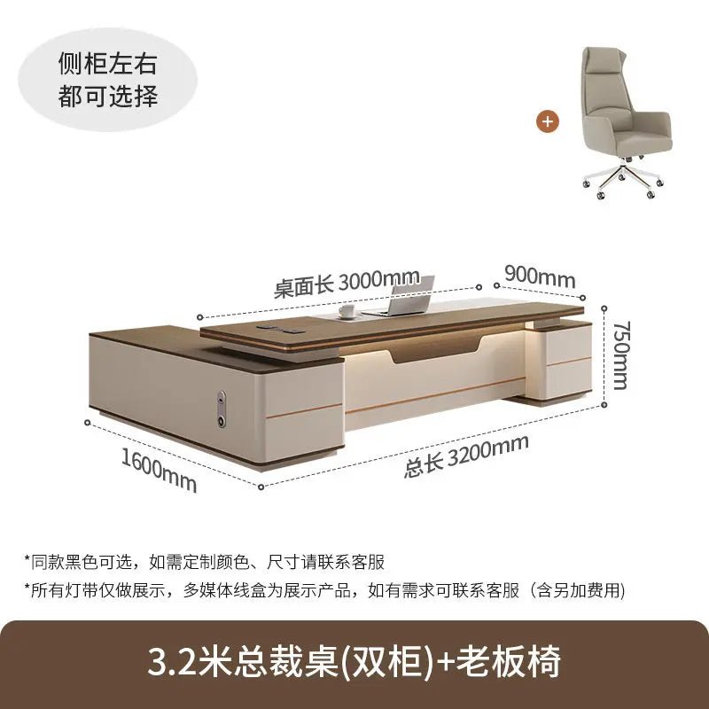 Luxury Vintage Aesthetic Office Desk – Modern Workspace Furniture - Nuvariq Goods