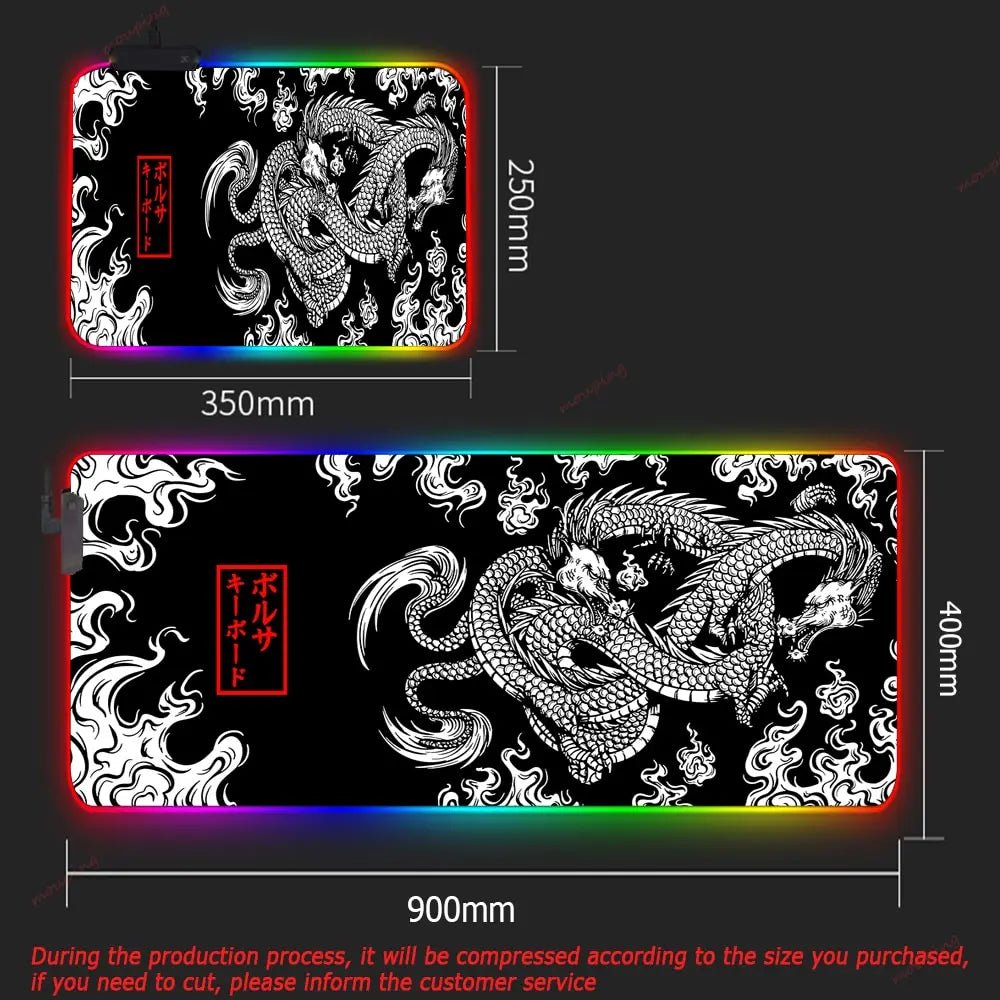 XXL RGB Dragon Gaming Desk Mat – LED Mouse Pad - Nuvariq Goods