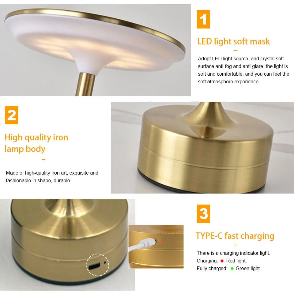 Touch Sensor USB Rechargeable LED Table Lamp - Nuvariq Goods
