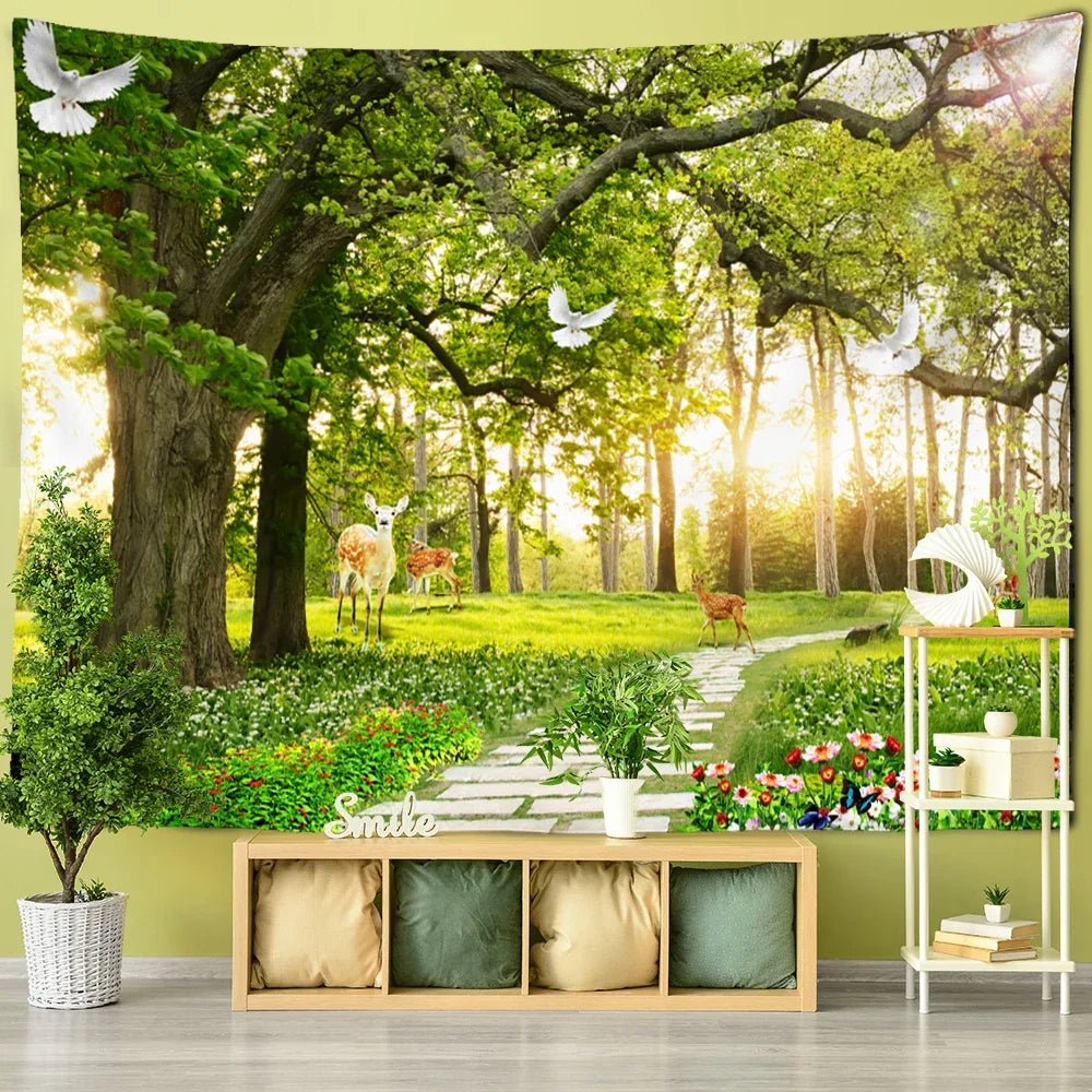 Aesthetic Forest Nature Tapestry – Wall Hanging Decor - Nuvariq Goods