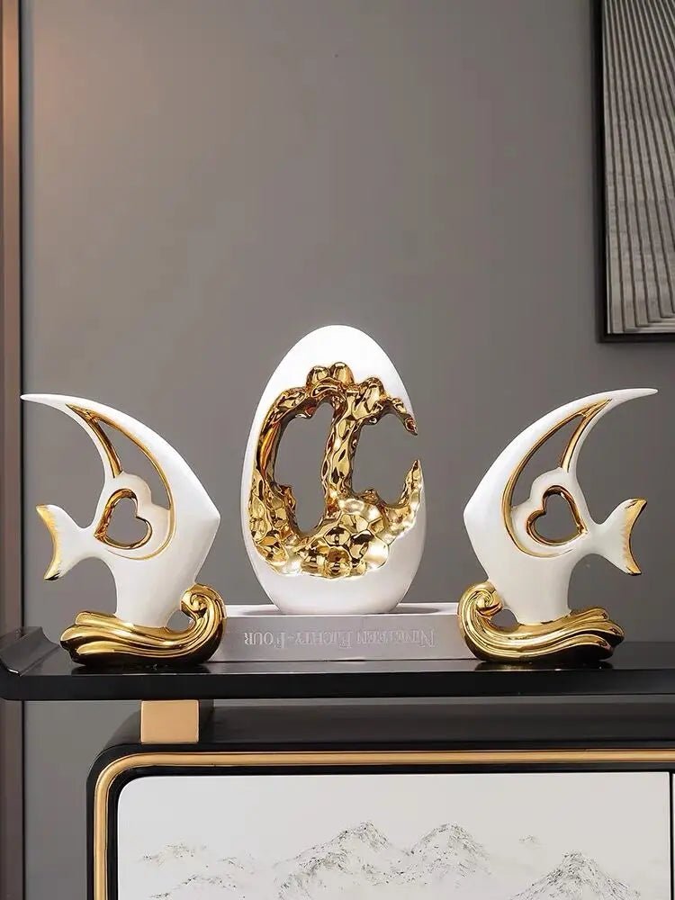 Gold Luxury Home Decor Ornament – Modern Living Room Accent - Nuvariq Goods