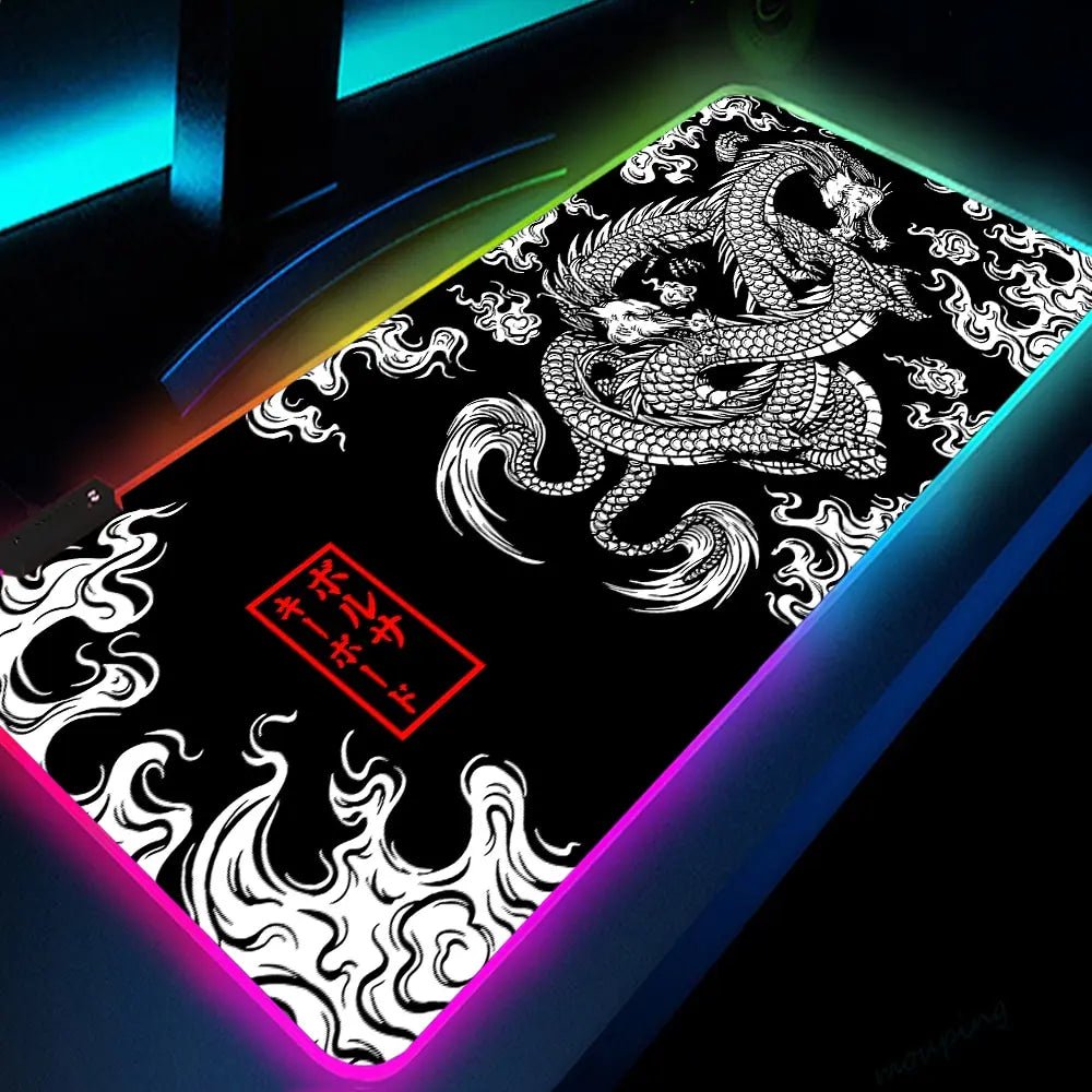 XXL RGB Dragon Gaming Desk Mat – LED Mouse Pad - Nuvariq Goods