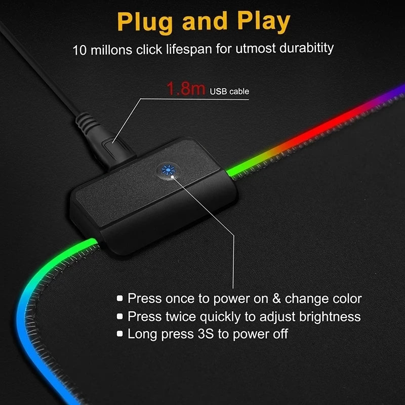 RGB LED Light - Up Gaming Mouse Pad - Nuvariq Goods
