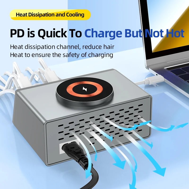 140W 8 - Port USB - C & Wireless Fast Charger - Nuvariq Goods