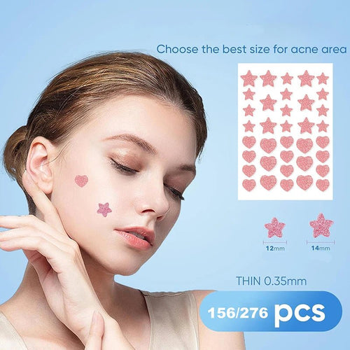 156/276 - Piece Pimple Patch Stickers – Waterproof Hydrocolloid Acne Treatment - Nuvariq Goods