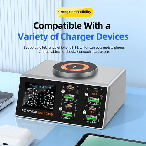 140W 8 - Port USB - C & Wireless Fast Charger - Nuvariq Goods