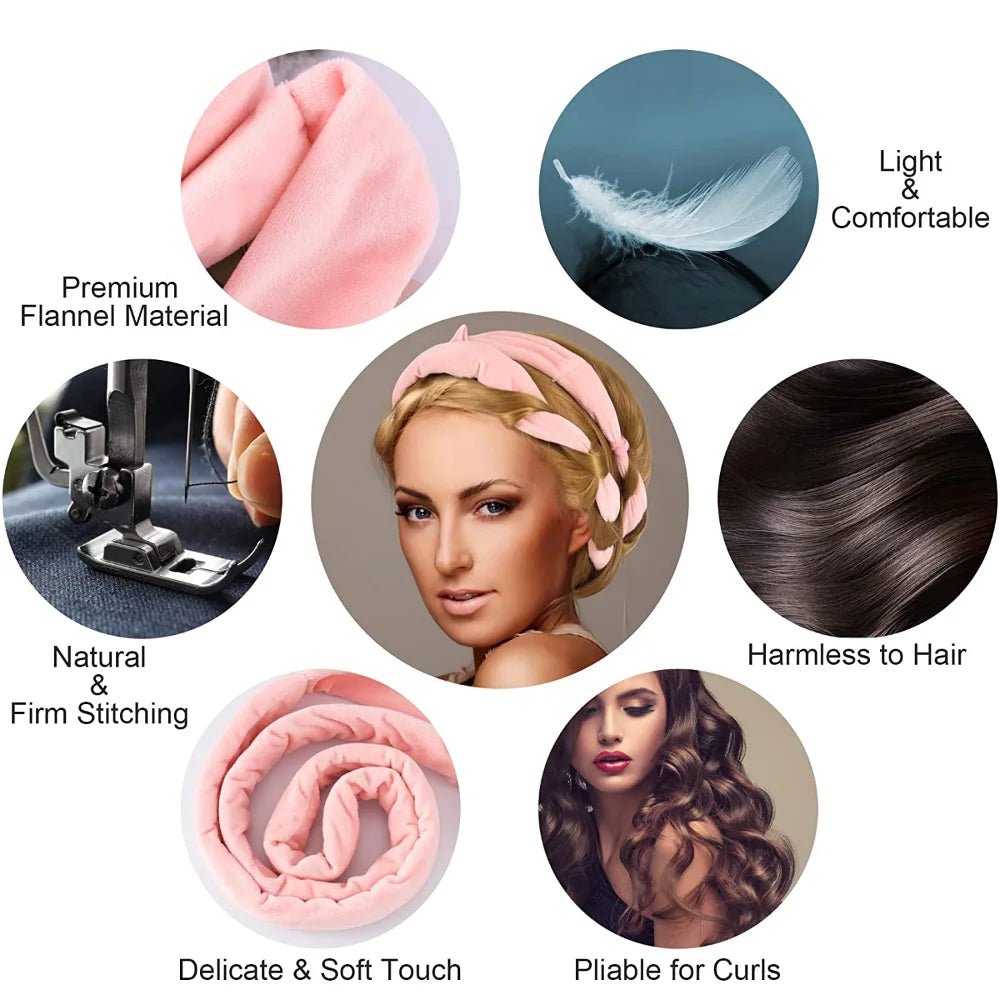 Heatless Curling Rod Headband – Soft Overnight Hair Curler for Effortless Waves - Nuvariq Goods