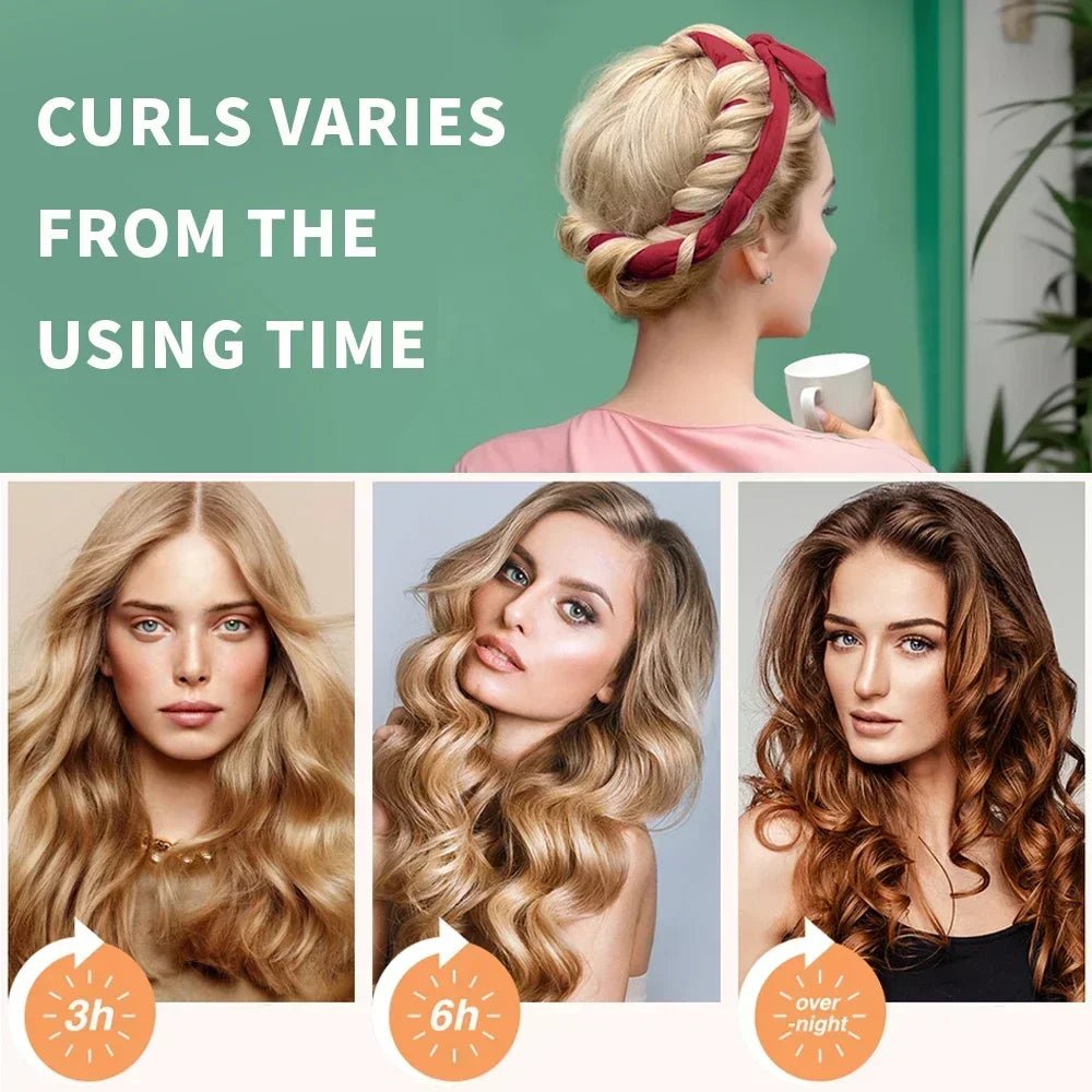 Heatless Curling Rod Headband – Soft Overnight Hair Curler for Effortless Waves - Nuvariq Goods